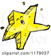 Cartoon Of A Dancing Gold Star Royalty Free Vector Illustration