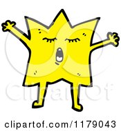 Cartoon Of A Yawning Gold Star Royalty Free Vector Illustration