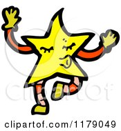 Cartoon Of A Whistling Gold Star Royalty Free Vector Illustration
