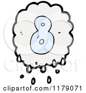 Cartoon Of A Raincloud With The Number 8 Royalty Free Vector Illustration by lineartestpilot