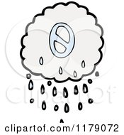 Cartoon Of A Raincloud With The Number 0 Royalty Free Vector Illustration by lineartestpilot