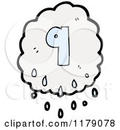 Cartoon Of A Raincloud With The Number 9 Royalty Free Vector Illustration by lineartestpilot
