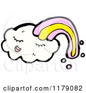 Cartoon Of A Cloud With A Rainbow Royalty Free Vector Illustration