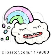 Cartoon Of A Cloud With A Rainbow Royalty Free Vector Illustration