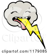 Cartoon Of A Cloud With Lightning Bolt Royalty Free Vector Illustration