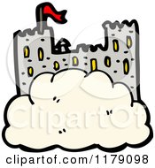 Cartoon Of A Castle In A Cloud Royalty Free Vector Illustration by lineartestpilot