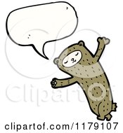 Cartoon Of A Child Dressed Up In A Bear Costume With A Conversation Bubble Royalty Free Vector Illustration