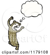 Cartoon Of A Child Dressed Up In A Bear Costume With A Conversation Bubble Royalty Free Vector Illustration