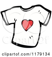 Cartoon Of A T Shirt With A Heart Royalty Free Vector Illustration by lineartestpilot