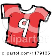 Cartoon Of A T Shirt With The Number 9 Royalty Free Vector Illustration
