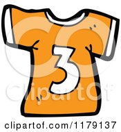 Cartoon Of A T Shirt With The Number 3 Royalty Free Vector Illustration