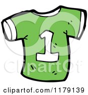 Cartoon Of A T Shirt With The Number 1 Royalty Free Vector Illustration