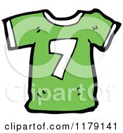 Cartoon Of A T Shirt With The Number 7 Royalty Free Vector Illustration by lineartestpilot