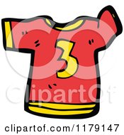 Cartoon Of A T Shirt With The Number 3 Royalty Free Vector Illustration by lineartestpilot