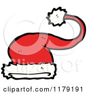 Cartoon Of A Santa Hat Royalty Free Vector Illustration by lineartestpilot