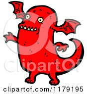 Cartoon Of A Red Demon Royalty Free Vector Illustration