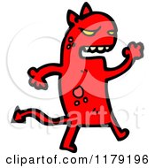 Cartoon Of A Red Devil Royalty Free Vector Illustration