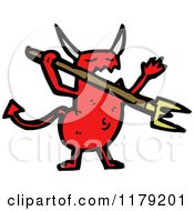 Poster, Art Print Of Red Devil With A Pitchfork