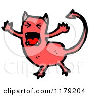 Cartoon Of A Red Devil Royalty Free Vector Illustration
