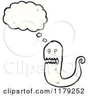 Cartoon Of A Ghoul With A Conversation Bubble Royalty Free Vector Illustration