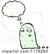 Cartoon Of A Green Ghoul With A Conversation Bubble Royalty Free Vector Illustration
