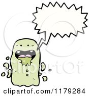 Poster, Art Print Of Green Ghoul With A Conversation Bubble