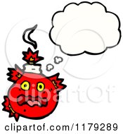 Cartoon Of A Red Bomb With A Conversation Bubble Royalty Free Vector Illustration by lineartestpilot