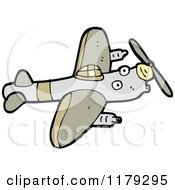 Cartoon Of A Prop Plane Royalty Free Vector Illustration by lineartestpilot