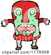 Cartoon Of A Witch Doctor Wearing A Wooden African Mask Royalty Free Vector Illustration by lineartestpilot