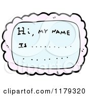 Cartoon Of A Name Tag Royalty Free Vector Illustration by lineartestpilot