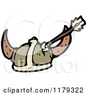 Cartoon Of A Viking Helmet With An Arrow Royalty Free Vector Illustration