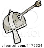 Cartoon Of A Viking Helmet With An Arrow Royalty Free Vector Illustration by lineartestpilot