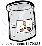 Cartoon Of A Can Of Radioactive Waste Royalty Free Vector Illustration