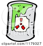 Cartoon Of A Can Of Radioactive Waste Royalty Free Vector Illustration