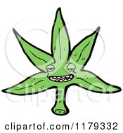 Cartoon Of A Marijuana Leaf Royalty Free Vector Illustration by lineartestpilot