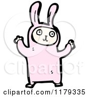 Cartoon Of A Child Wearing A Bunny Costume Royalty Free Vector Illustration