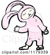 Cartoon Of A Child Wearing A Bunny Costume Royalty Free Vector Illustration