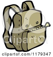 Cartoon Of A Backpack Royalty Free Vector Illustration by lineartestpilot