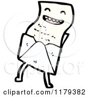 Cartoon Of A Letter In An Envelope Royalty Free Vector Illustration