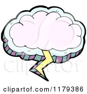 Cartoon Of A Cloud And Lightning Bolt Royalty Free Vector Illustration