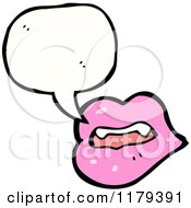 Cartoon Of Pink Vampire Lips And Teeth Royalty Free Vector Illustration