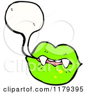 Cartoon Of Green Vampire Lips And Teeth Royalty Free Vector Illustration