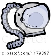 Cartoon Of An Astronauts Space Helmet Royalty Free Vector Illustration by lineartestpilot