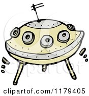 Cartoon Of A Flying Saucer Royalty Free Vector Illustration by lineartestpilot