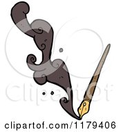 Cartoon Of A Fountain Pen With Ink Royalty Free Vector Illustration