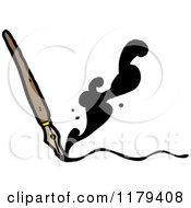 Cartoon Of A Fountain Pen With Ink Royalty Free Vector Illustration by lineartestpilot