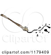 Cartoon Of A Fountain Pen With Ink Royalty Free Vector Illustration by lineartestpilot