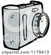 Cartoon of Cameras and a Tripod - Royalty Free Vector Illustration by