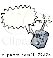 Cartoon Of A Walkie Talkie With A Conversation Bubble Royalty Free Vector Illustration by lineartestpilot