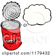 Cartoon Of A Tin Can With A Conversation Bubble Royalty Free Vector Illustration